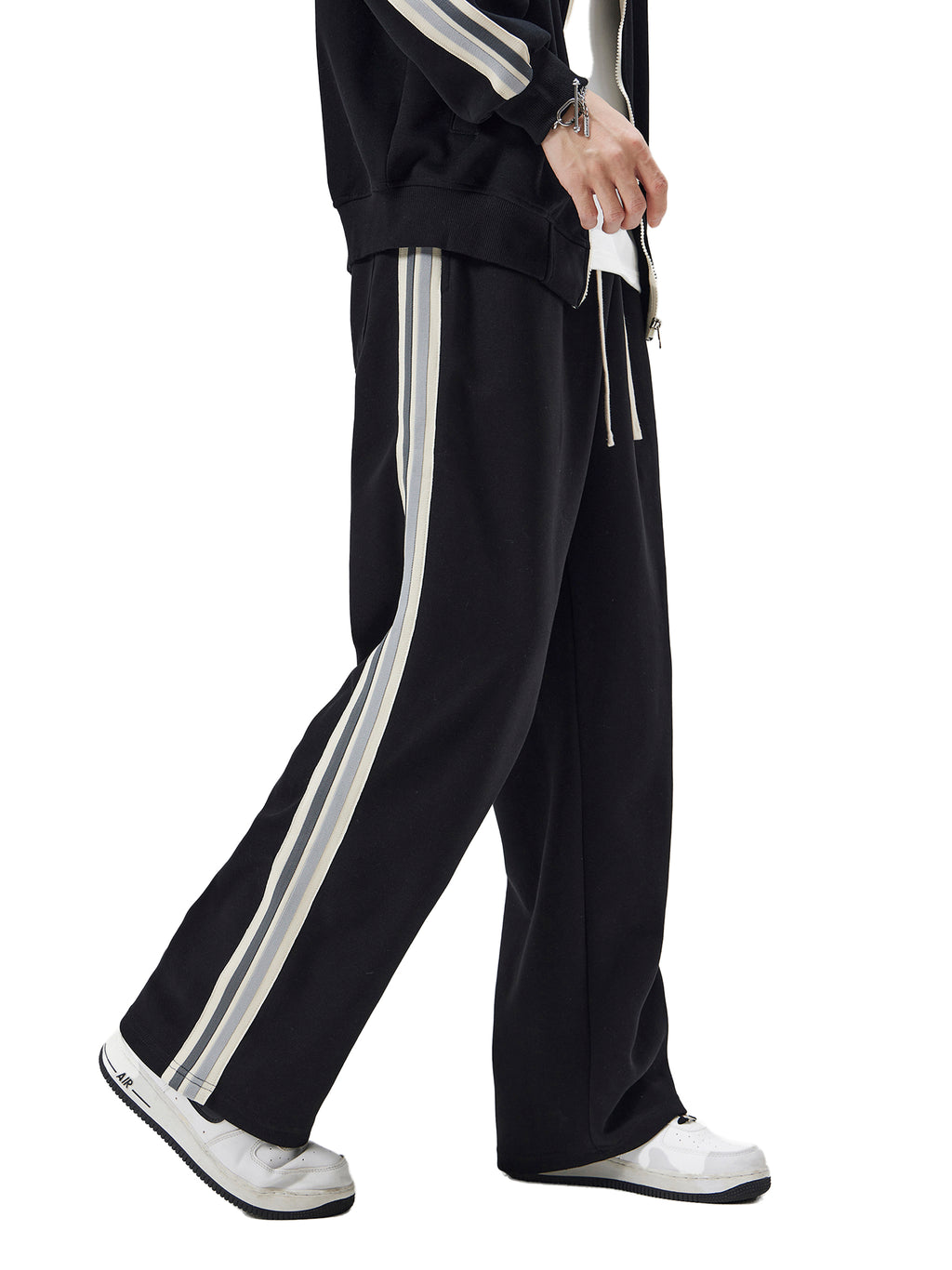 Contrast Side-Stripe Straight-Leg  Pants